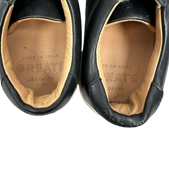 Greats Brooklyn Leather Sneakers Shoes Women’s US 7 Black Round Toe Lace Up - Picture 9 of 9